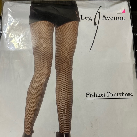 Leg Avenue Fishnet Pantyhose Style 9001A One Size Neon Orange 90-165 lbs. New - Picture 2 of 10